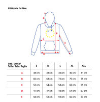 EU Hoodie for Men, royal blue 12 yellow stars, high...