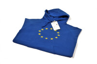 EU Hoodie for Men, royal blue 12 yellow stars, high quality, organic cotton made in Europe