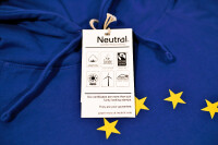 Sudadera con capucha EU para Hombre, azul con 12 estrellas amarillas, alta calidad, algodón orgánico fabricado en Europa