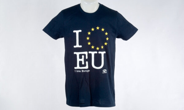 T-Shirt „I Love EU“ Marineblau