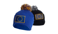 Casquette Europe en laine avec pompon marine