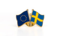 Double Flag Pin EU-Sweden