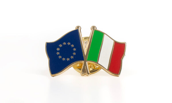 Épingle à double drapeau UE-Italie