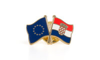 Doppelflaggen-Pin EU-Kroatien