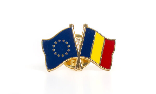 Spilla a doppia bandiera UE-Romania