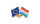 26 Double Flag Pin EU-Luxembourg