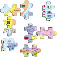 Puzzle – Europa Länderkarte - deutscher Text