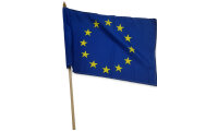 Flag Europe 30cm x 45 cm with a 50cm wooden stick