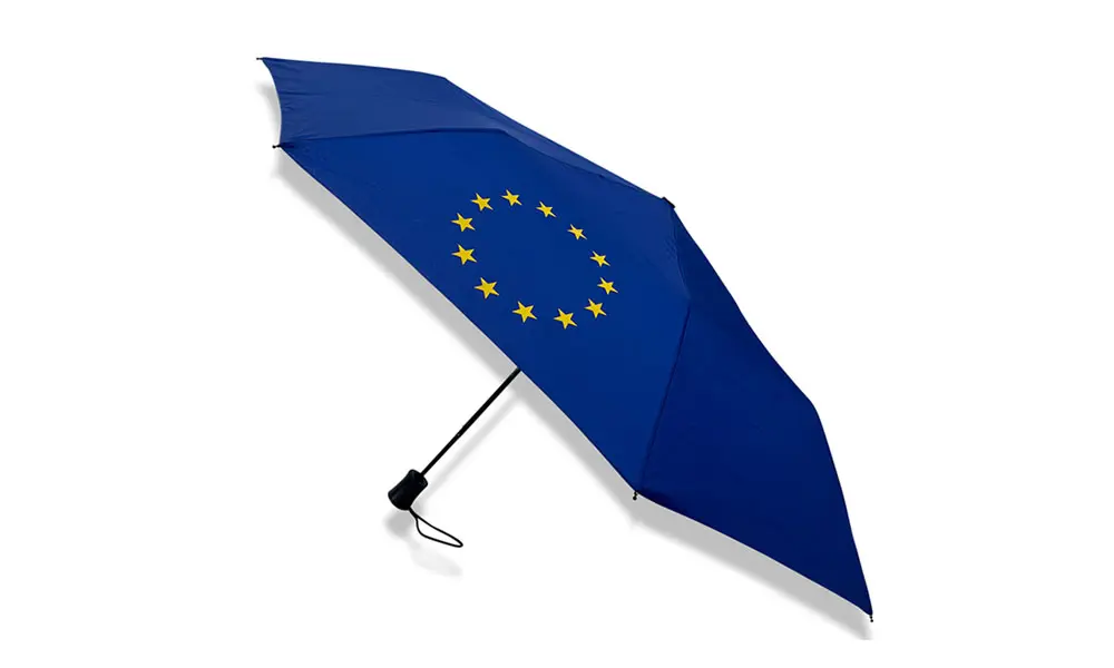 Regenschirm klein blau mit 12 Sternen
