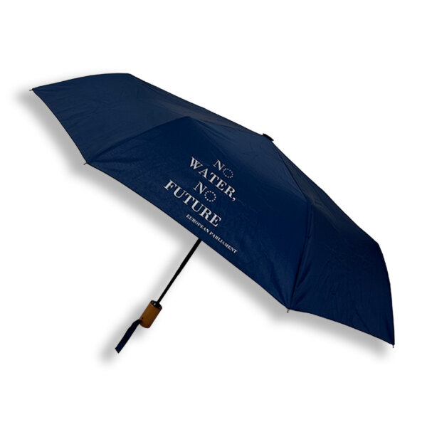 Umbrella small navy "No Water No Future"